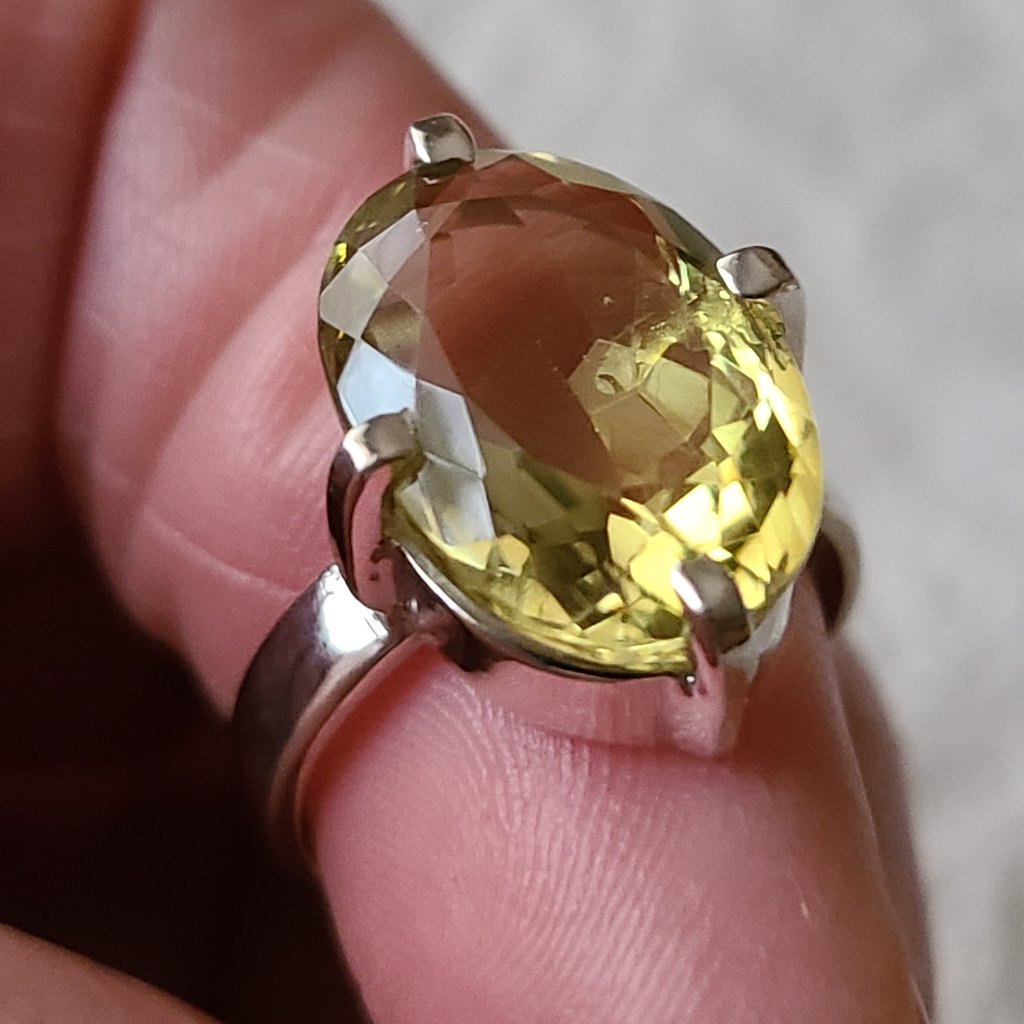 Citrine Ring Size 8-Genuine Citrine Ring Size 8 Sterling Silver-Yellow Stone 52$